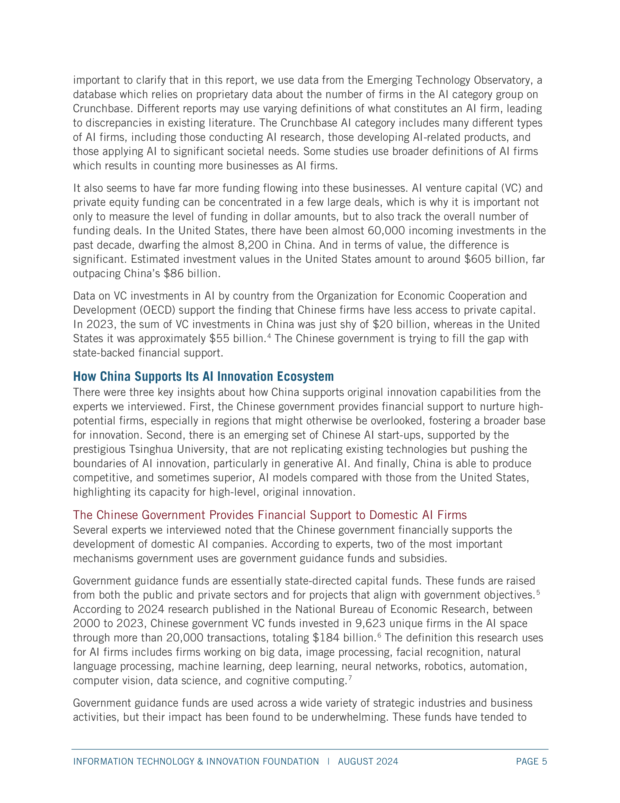 ITIF2024中国在AI领域的创新程度如何调查报告英文版30页